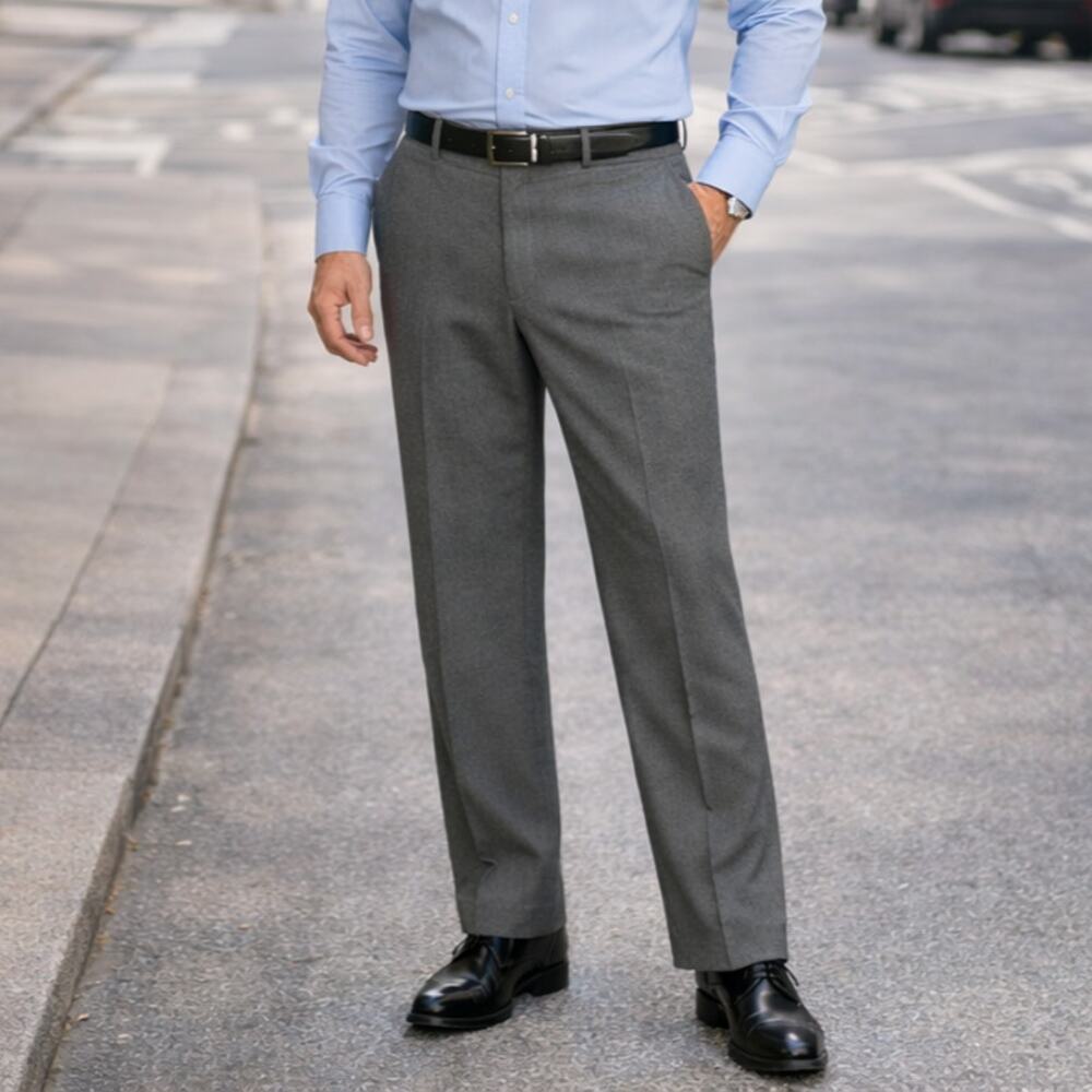 C22 Ralph Lauren Wool Dress Pants Gray Classic Tailored Size 38x32